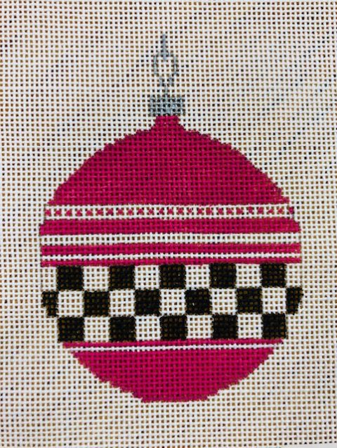 Pink with Black and White Checks Ornament by JP Designs | Homestead ...